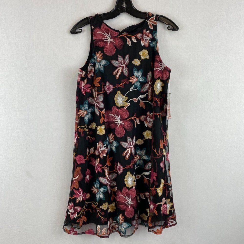 BEIGE By Eci Floral Embroidery Dress NWT